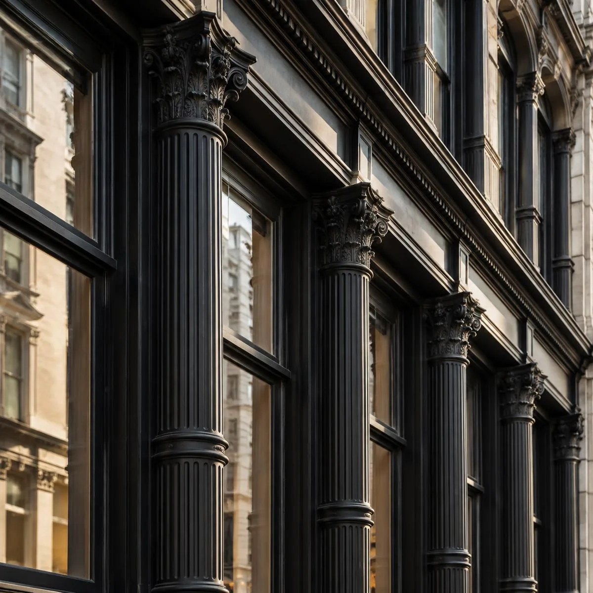 Cast-iron architectural detail on a SoHo commercial building